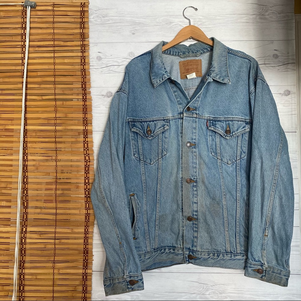 Vtg 1990s Levi’s Denim Jean Relaxed Trucker Jacket Type 3 70507-0389 Men’s XXL